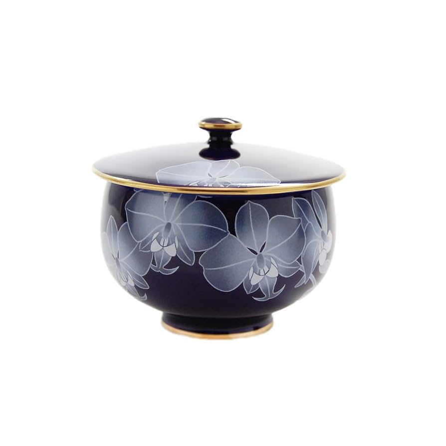 Amazon｜香蘭社 蓋付湯呑 ルリ胡蝶蘭 瑠璃 100ml R1202-CF 5個